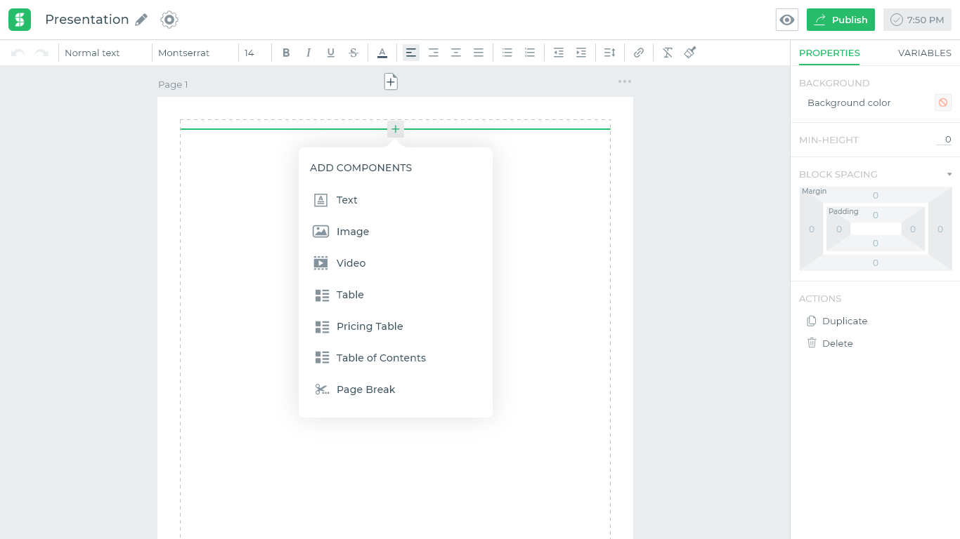 pdf creator formatting toolbar