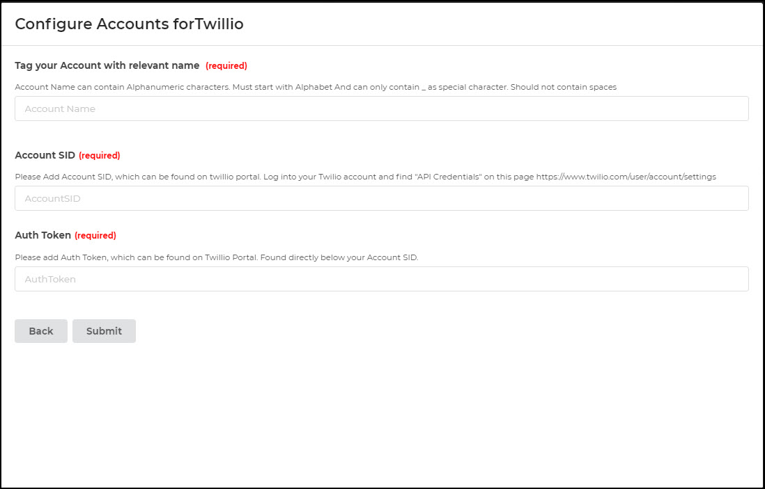 Configure Twilio Account