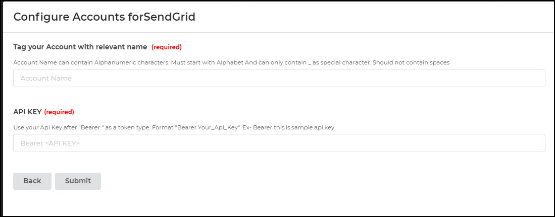 Configure SendGrid Acccount