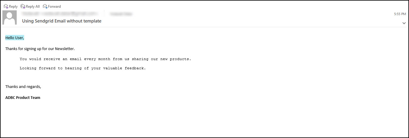 Email with no template
