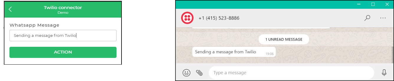 Twilio Whatsapp message