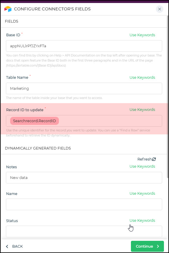 Update Airtable record