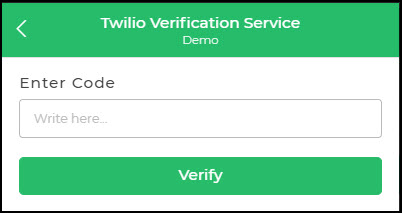 Verify Code action button