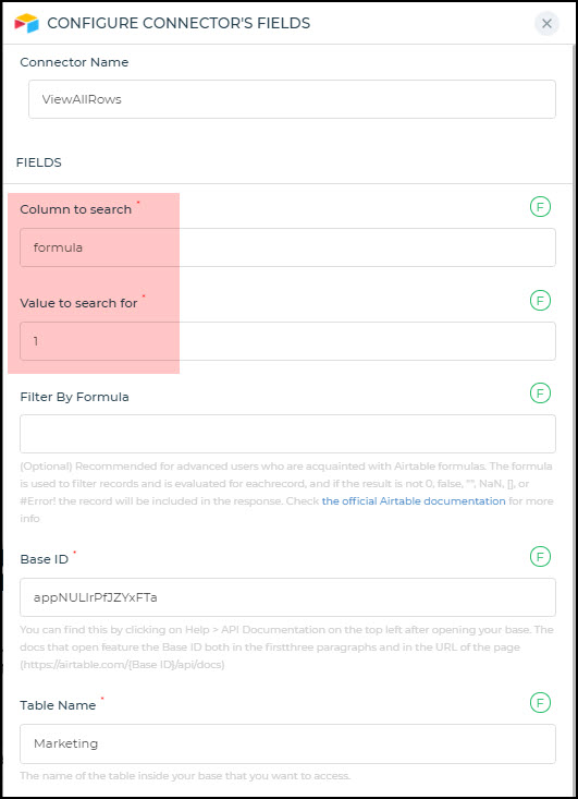 View all rows from table