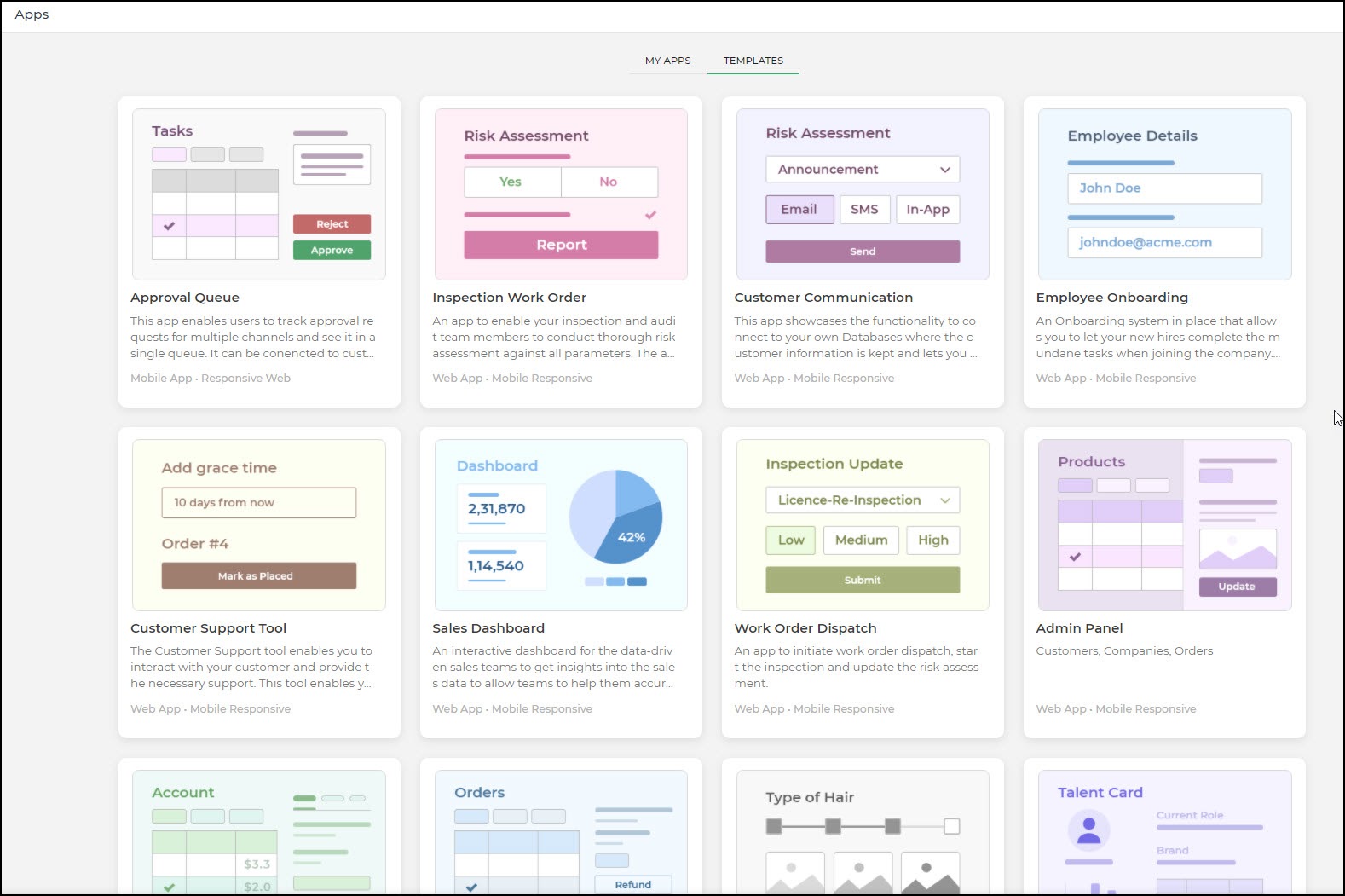 Internal Tool Design Example Internal Tool Templates - DronaHQ Internal Tool Builder