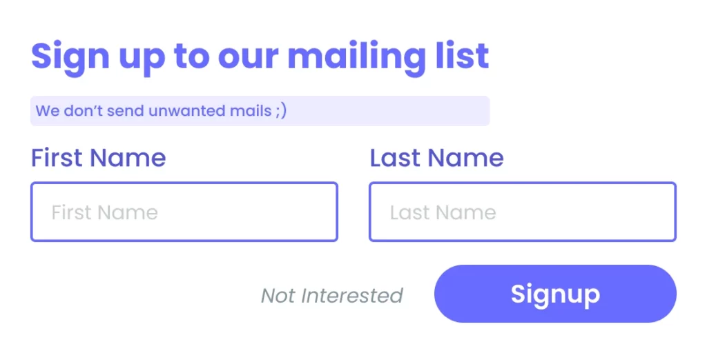 Newsletter Signup using Data Entry Forms