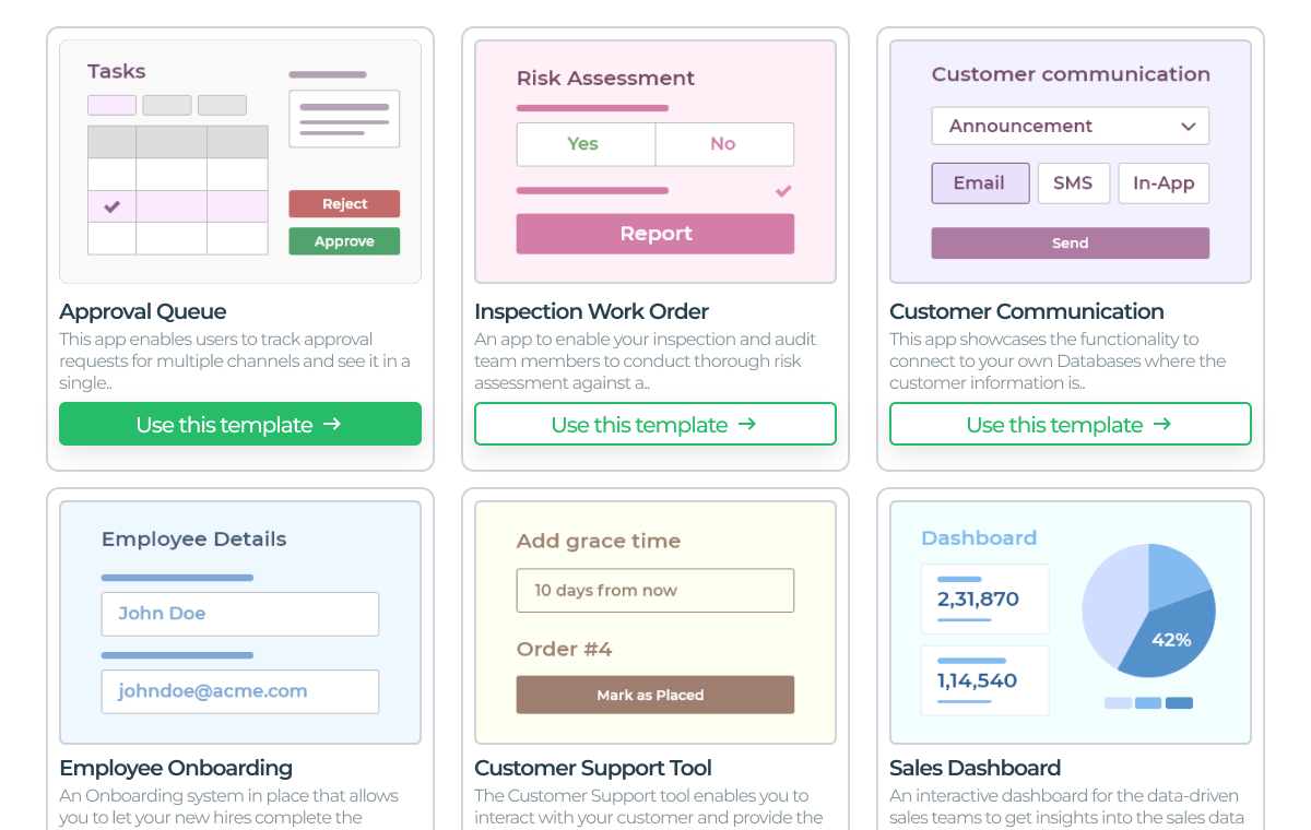 ready to use internal tool templates