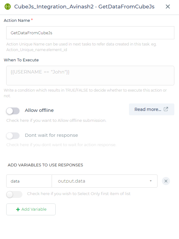 Cube JS integration API