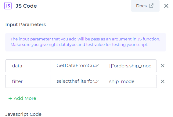 on-screen action of JS CODE
