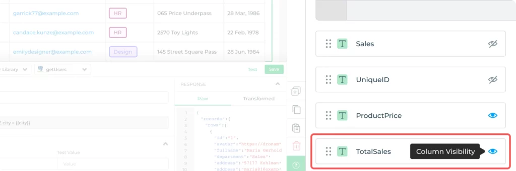 Column Visibility in Table UI Design