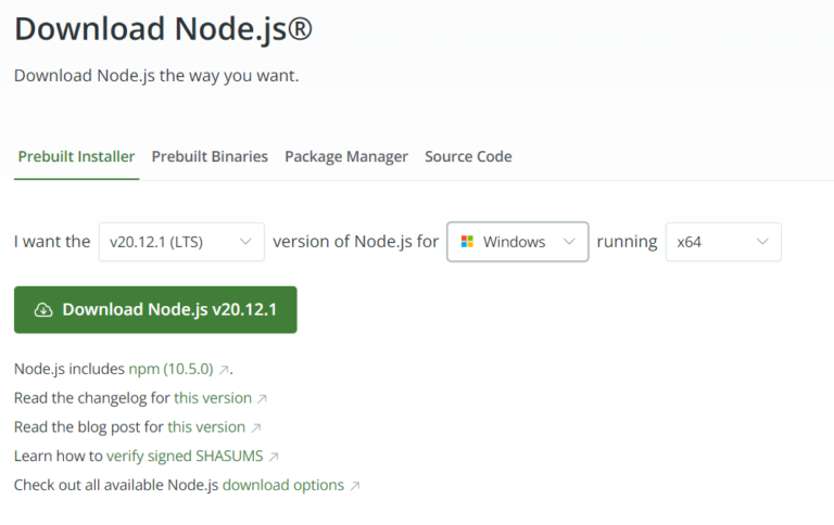 install nodejs