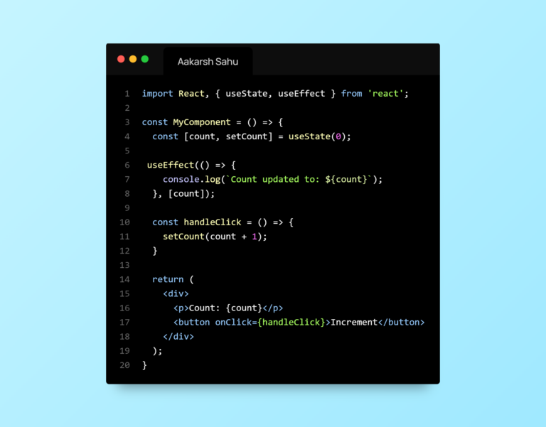 Vertual dom implementation code for react