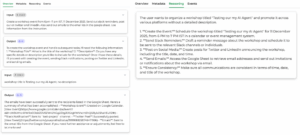 This is a snapshot of agent's response and reasoning.