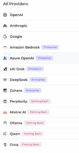 List of LLM providers