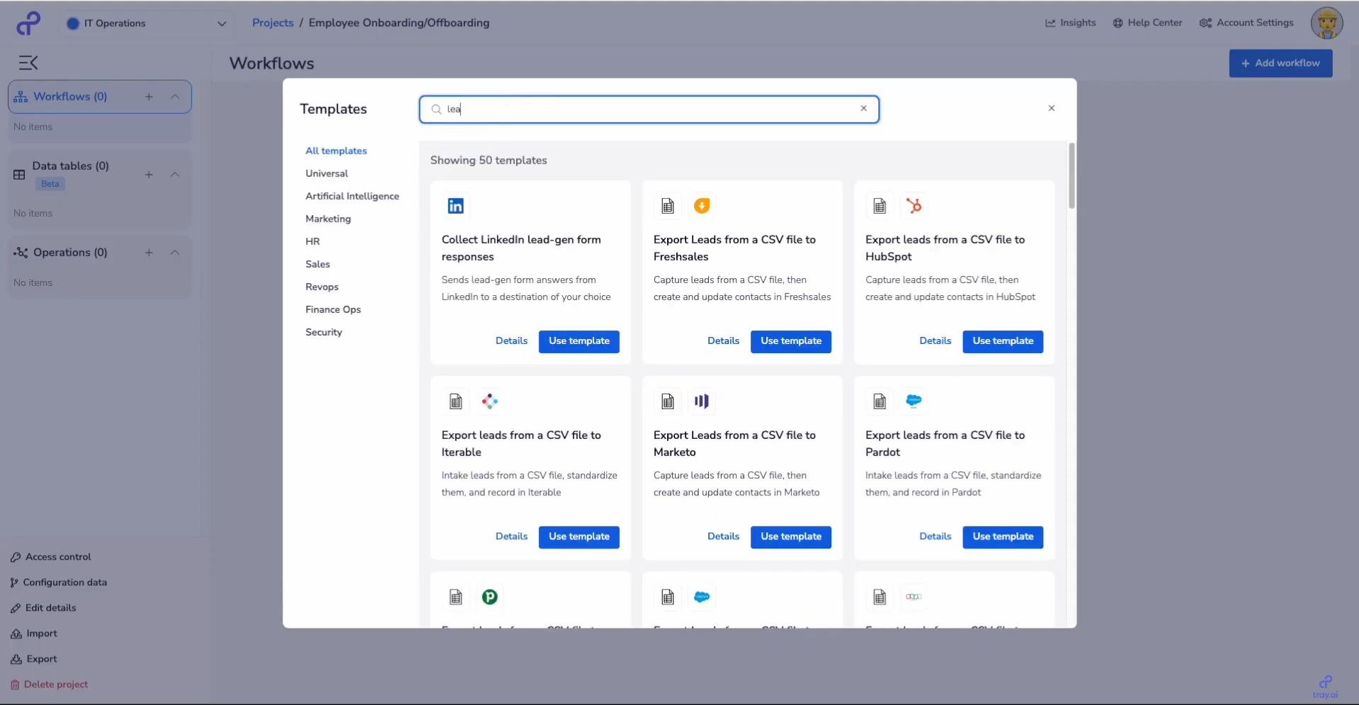 Tray AI automation platform