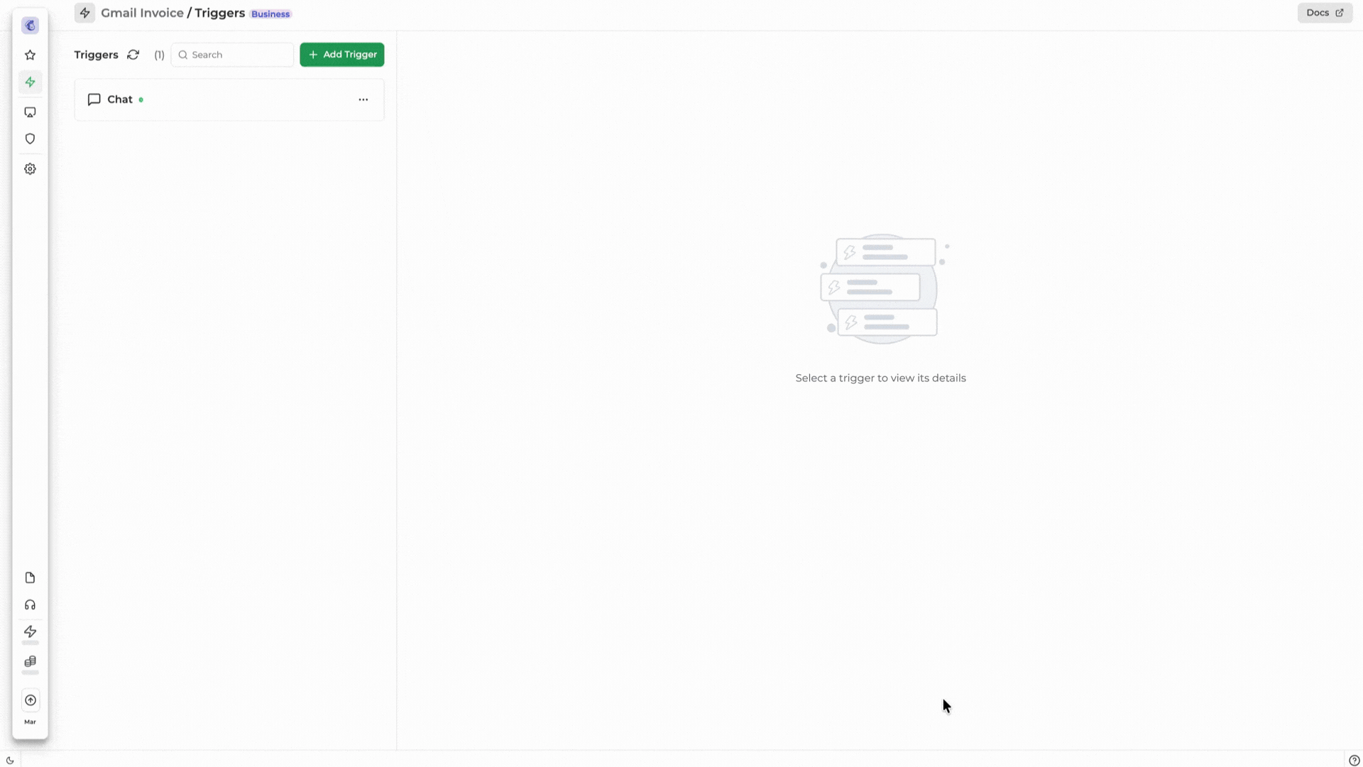 Adding Gmail in Trigger section